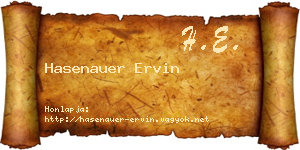Hasenauer Ervin névjegykártya